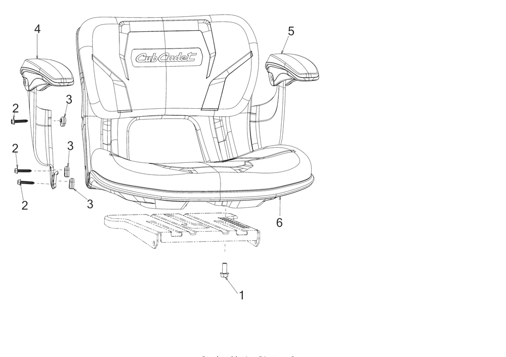 Seat Diagram and Parts List for RZT-LX54KW (17AICAXA010)(2017) Cub Cadet Lawn Tractor
